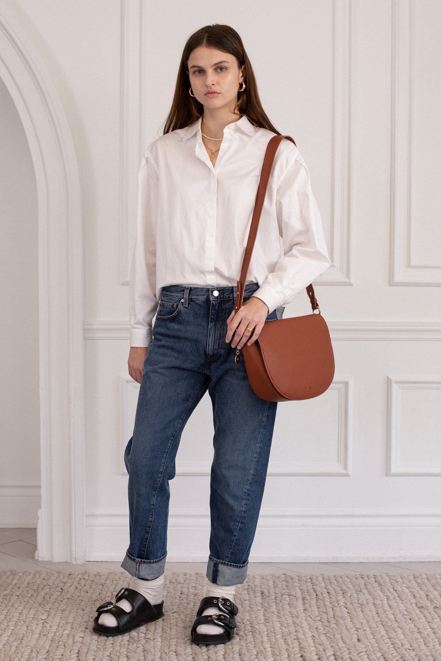 Saddle Bag - Walnut Pebble (Brick Pebble) sold by ELA product image thumbnail 2