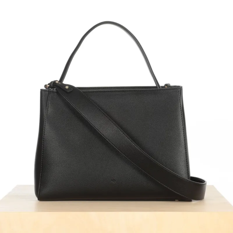 Lady Bag – Black Pebble with Gold Hardware and Magnet Closure sold by ELA