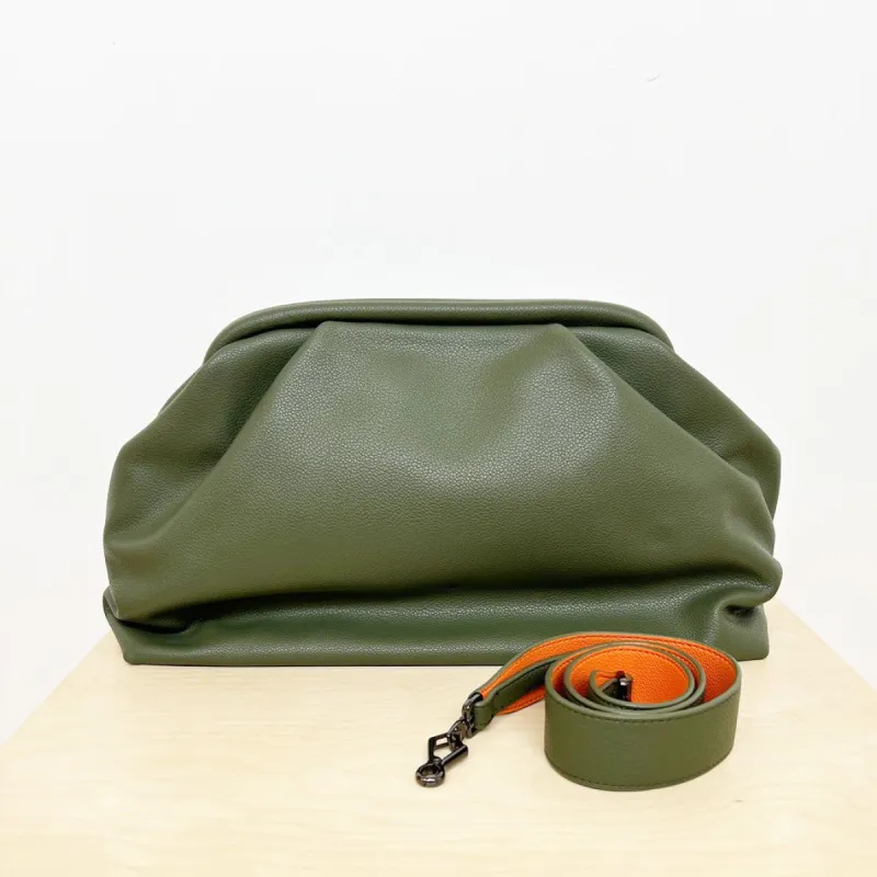 Oversized Clutch with Strap - Green - Sample Sale sold by ELA