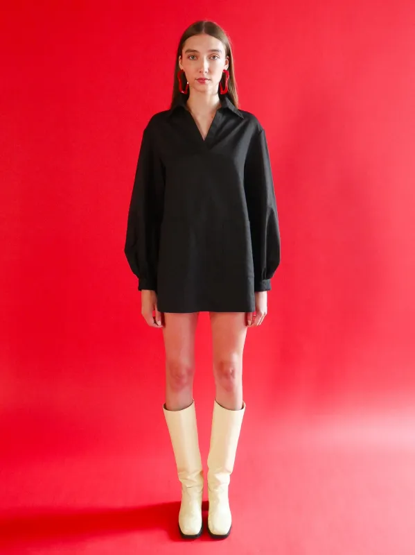 Esme Tunic in Black Polka Dot Cotton sold by Anna Valentina