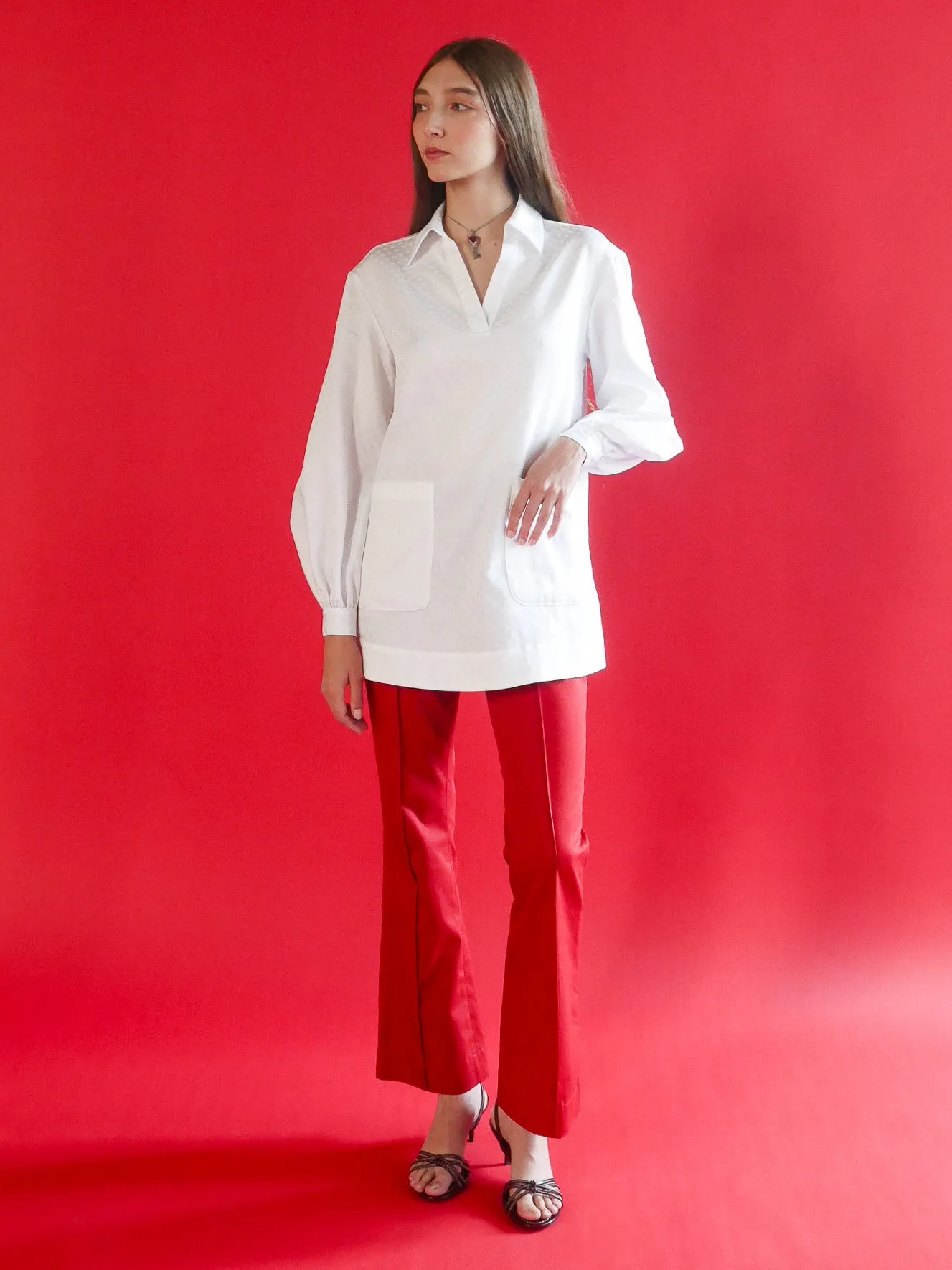 Esme Tunic in White Polka Dot Cotton sold by Anna Valentina product image thumbnail 2