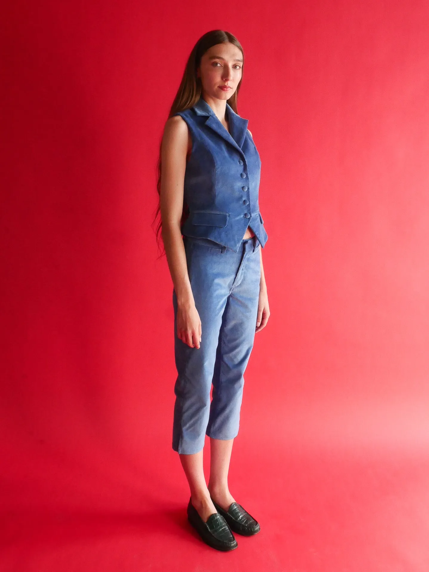 Celeste Capri Pant in Blue Corduroy sold by Anna Valentina product image thumbnail 4