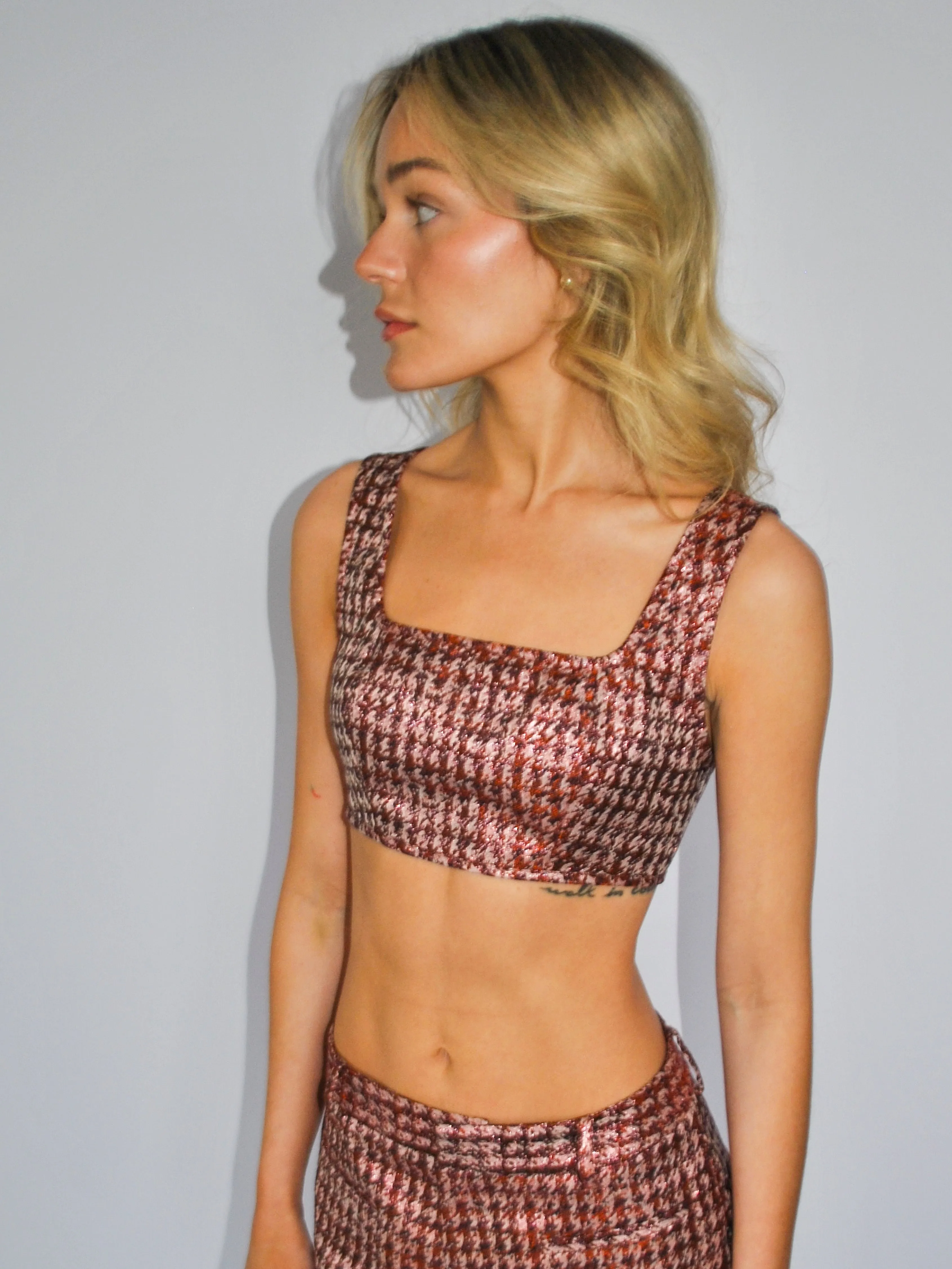 Aubrey Top in Lurex Herringbone Jacquard sold by Anna Valentina product image thumbnail 4