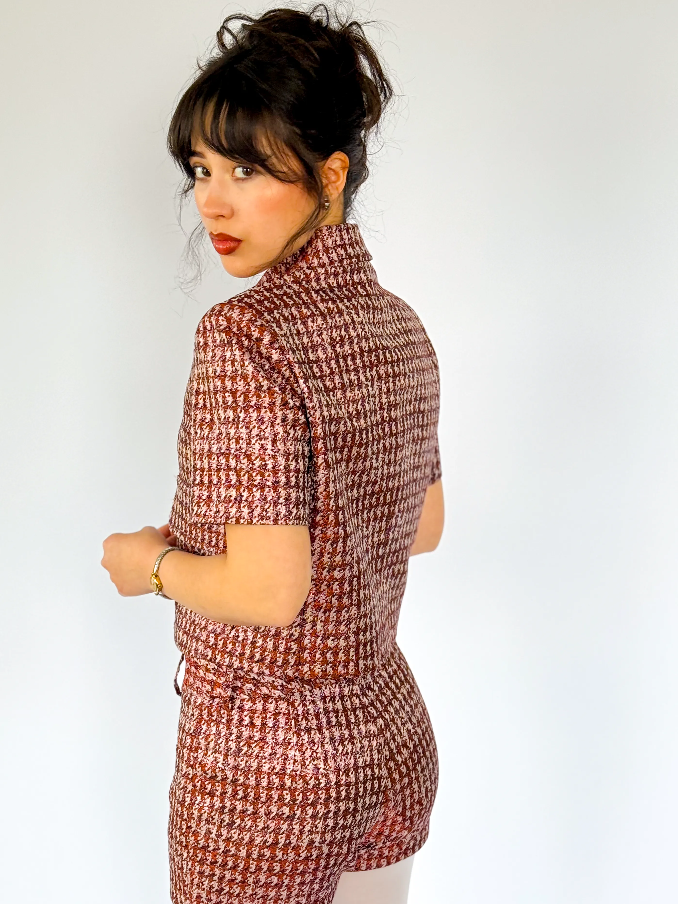 Aubrey Short in Lurex Herringbone Jacquard sold by Anna Valentina product image thumbnail 2