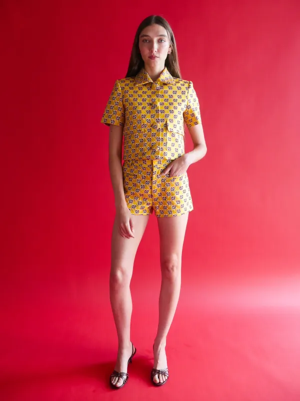 Aubrey Short in Italian Floral Jacquard made by Anna Valentina