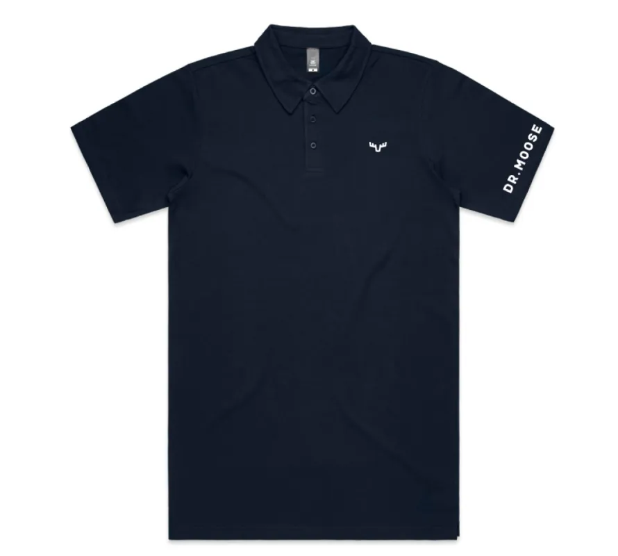 Moose Classic Navy Polo - Unisex Sizing made by Dr. Moose