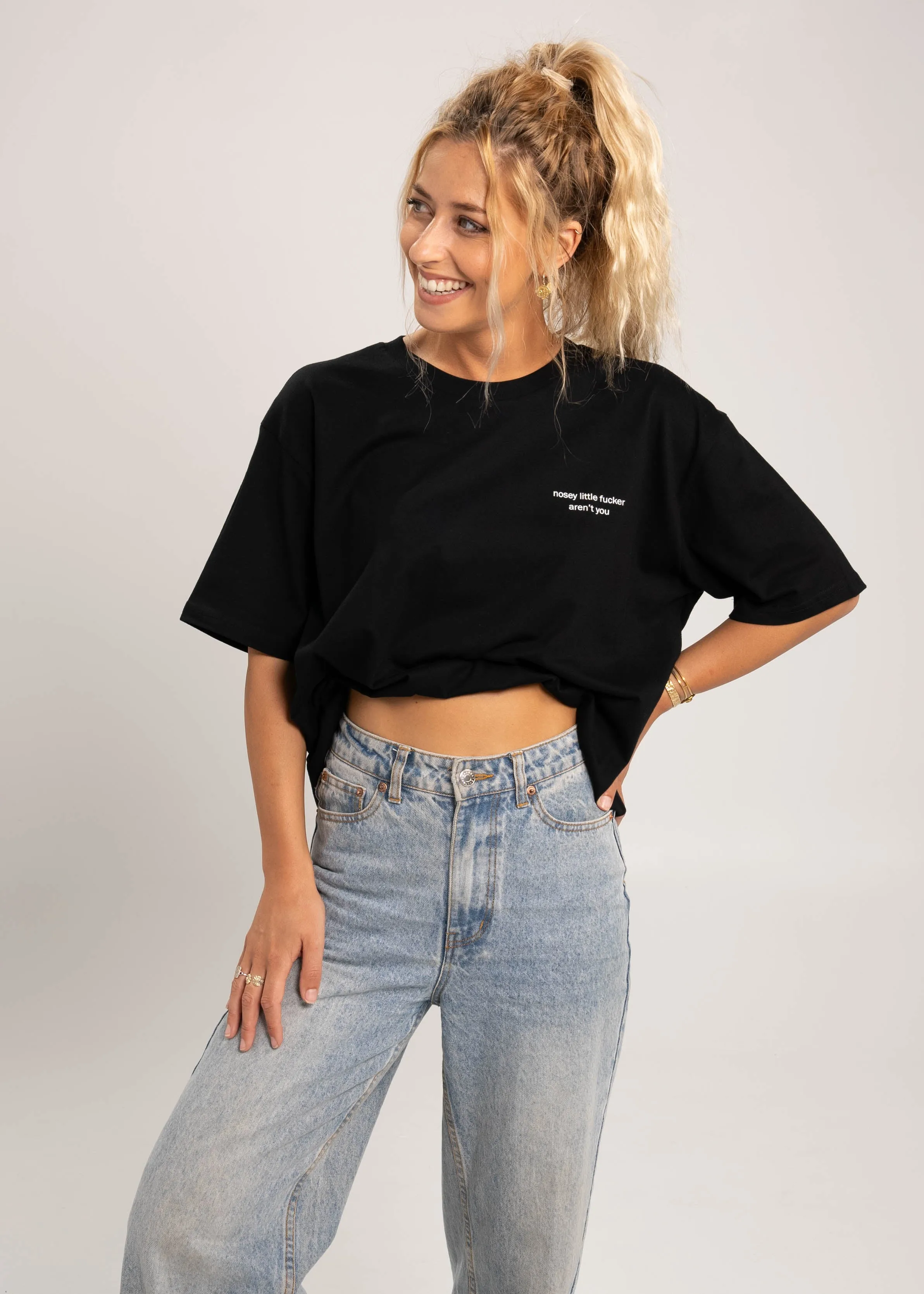 Nosey Little F*cker T-Shirt sold by Dr. Moose product image thumbnail 3