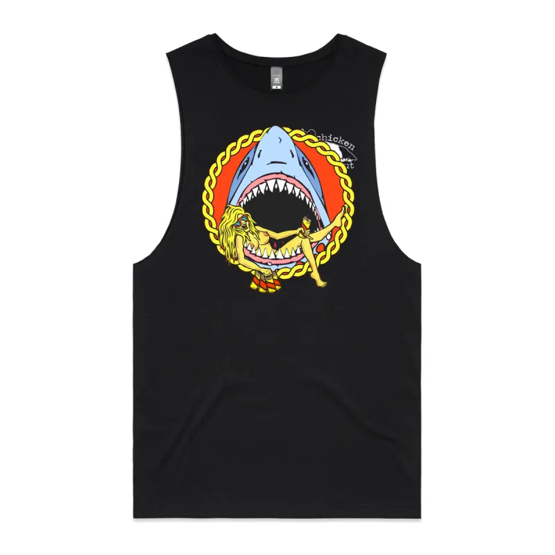 Shark Girl Muscle Tee sold by Dr. Moose