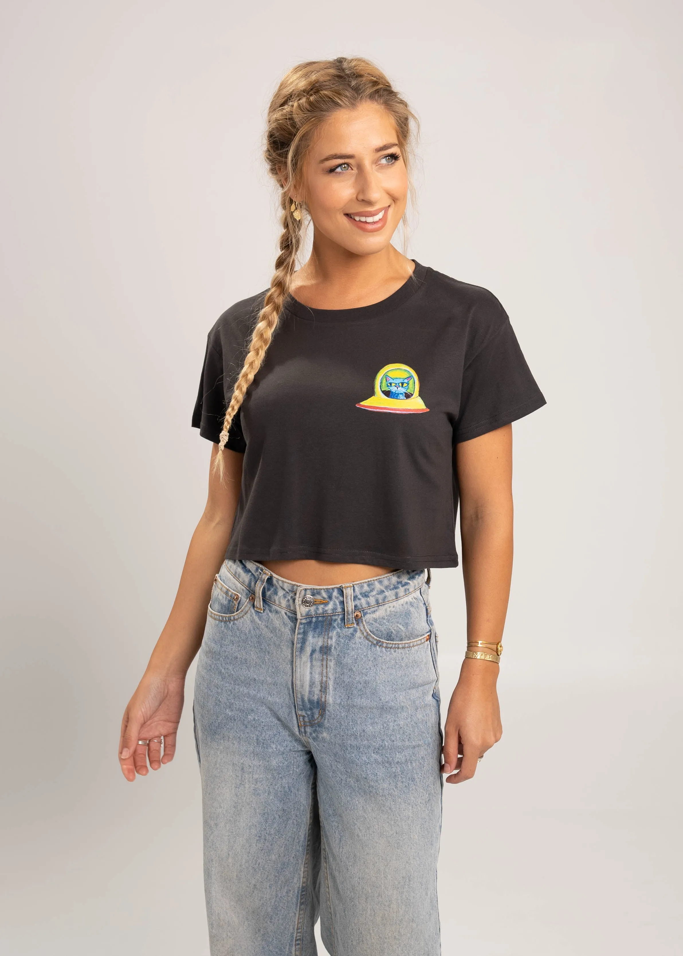 Space Cat Crop sold by Dr. Moose product image thumbnail 4