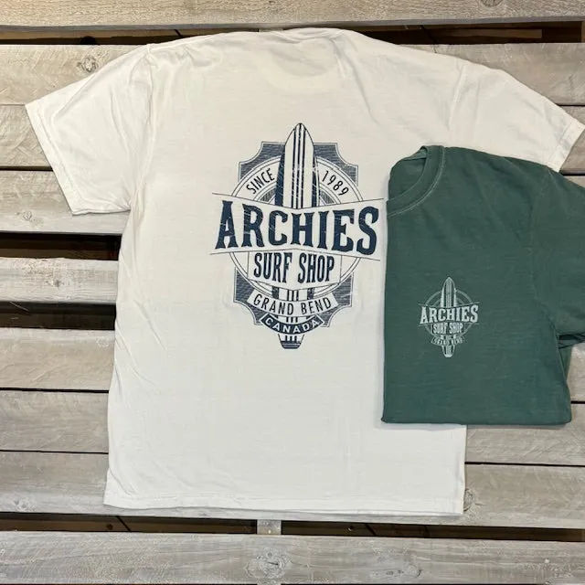 Archies Grand Bend Headliner Surfboard Short Sleeve Tee sold by Archie's Surf Shop