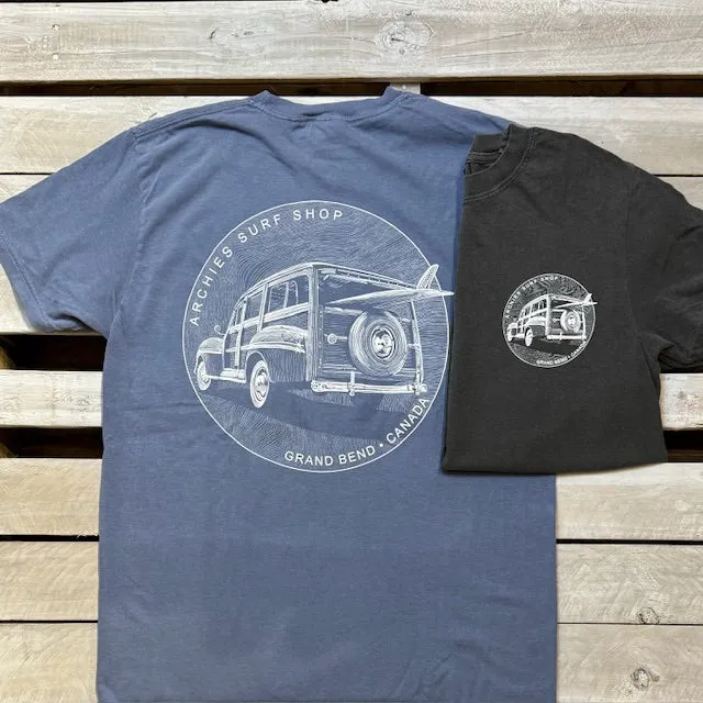 Archies Schematic Woody Short Sleeve Tee sold by Archie's Surf Shop