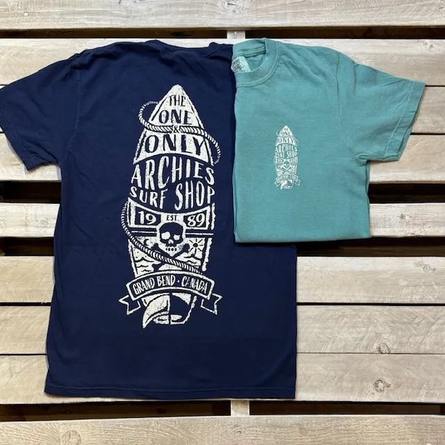 Archies Grand Bend Cream Surfboard Short Sleeve Tee sold by Archie's Surf Shop