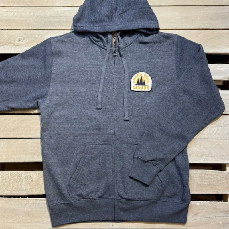 Grand Bend Souvenir Fir Tree Patch Full Zip Hoodie sold by Archie's Surf Shop