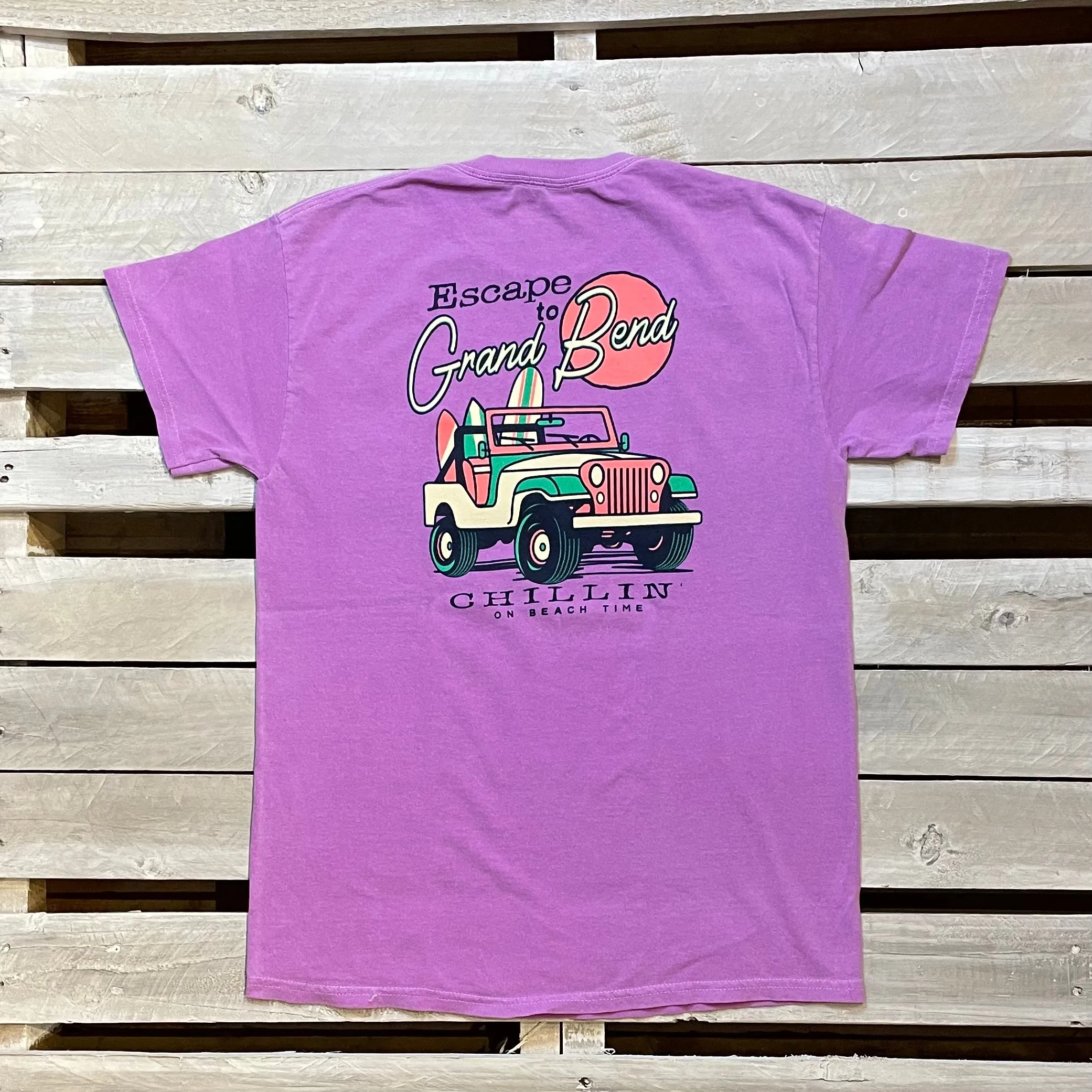 Grand Bend Souvenir Strain Jeep Short Sleeve Tee sold by Archie's Surf Shop