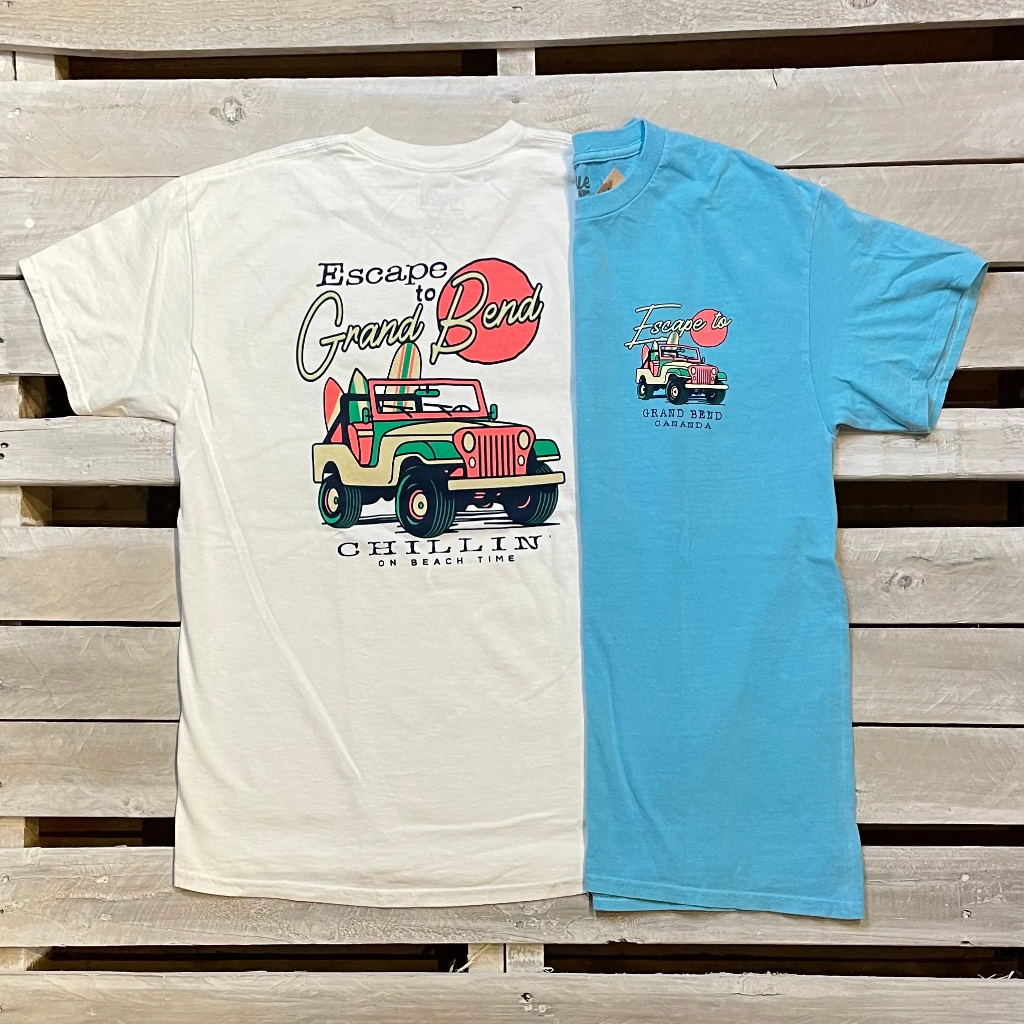Grand Bend Souvenir Strain Jeep Short Sleeve Tee sold by Archie's Surf Shop product image thumbnail 2
