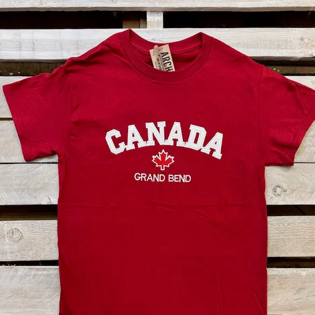 Grand Bend Canada Souvenir Applique Short Sleeve Tee sold by Archie's Surf Shop