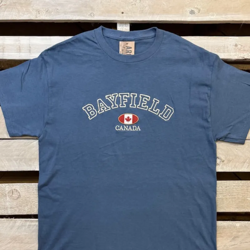 Bayfield Canada Souvenir Outline Embroidery Short Sleeve Tee sold by Archie's Surf Shop