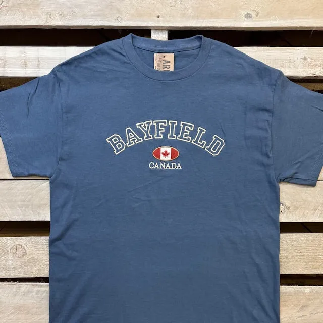 Bayfield Canada Souvenir Outline Embroidery Short Sleeve Tee sold by Archie's Surf Shop