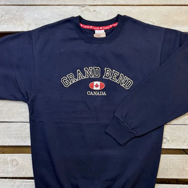 Grand Bend Souvenir Outline Embroidery Crew Neck Fleece sold by Archie's Surf Shop