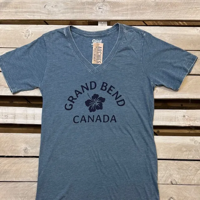 Grand Bend Souvenir Now Or Never Ladies V-Neck Short Sleeve Tee sold by Archie's Surf Shop product image thumbnail 2