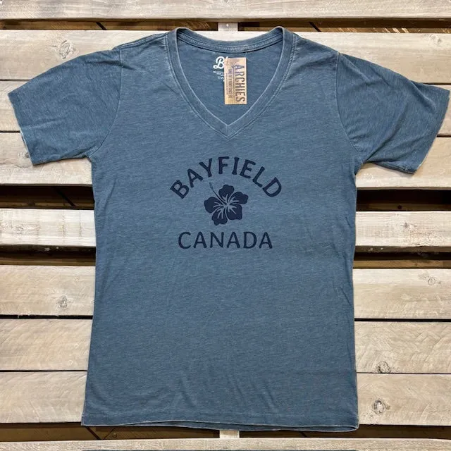 Bayfield Souvenir Now Or Never Ladies Burnout V-Neck Short Sleeve Tee sold by Archie's Surf Shop