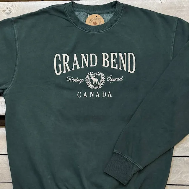 Grand Bend Souvenir Moose Emblem Crew Neck Fleece sold by Archie's Surf Shop