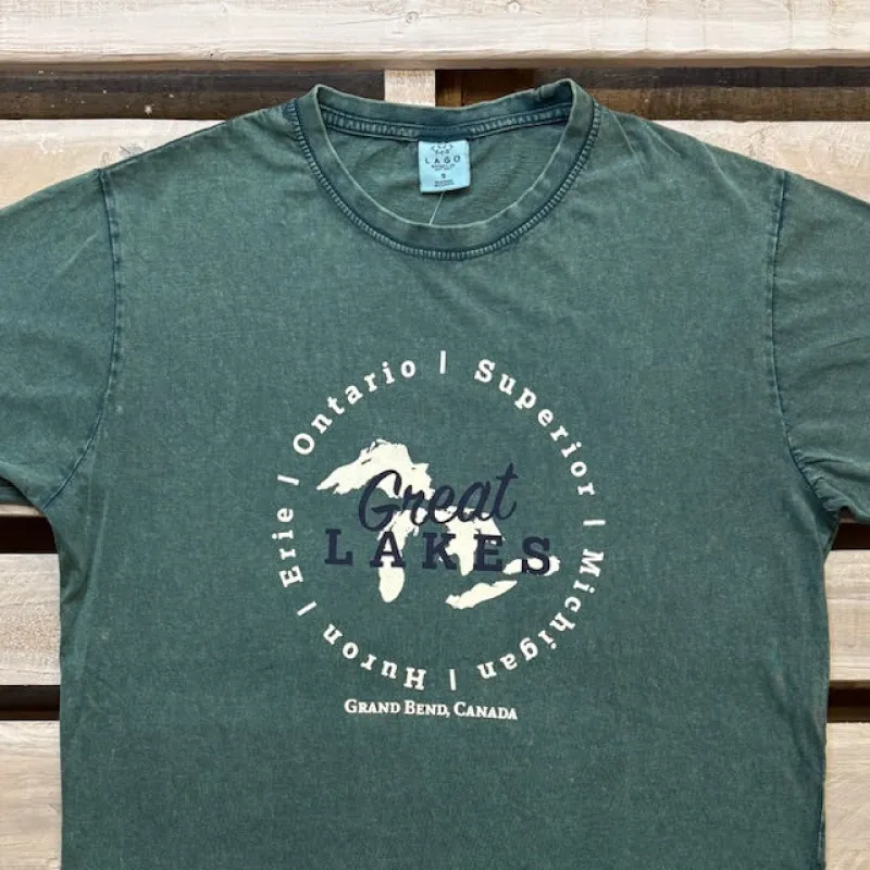 Grand Bend Souvenir Circles Lakes Acid Wash Short Sleeve Tee sold by Archie's Surf Shop