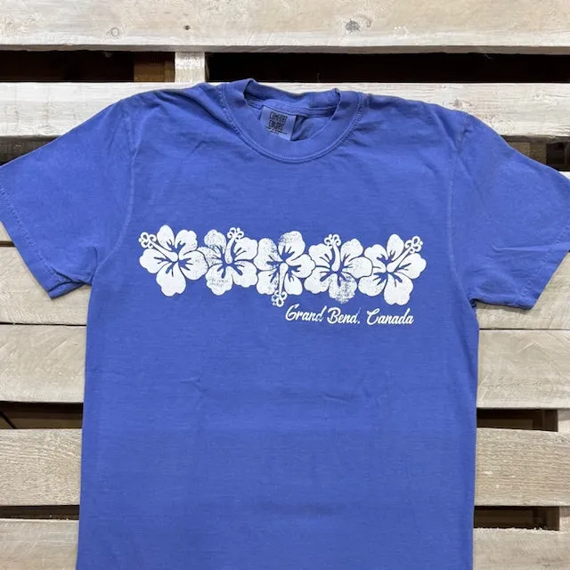 Grand Bend Souvenir Hibiscus Band Short Sleeve Tee sold by Archie's Surf Shop product image thumbnail 2
