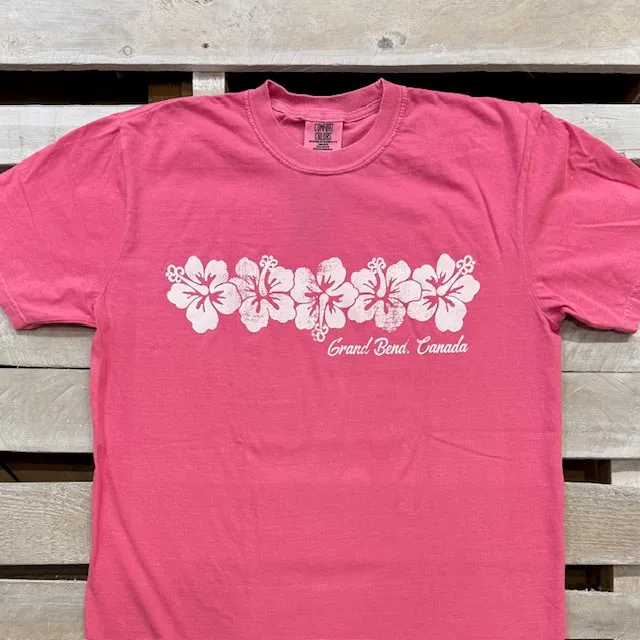 Grand Bend Souvenir Hibiscus Band Short Sleeve Tee sold by Archie's Surf Shop
