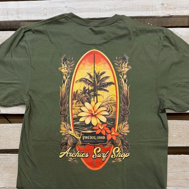 Archies Grand Bend Board Palm Short Sleeve Tee sold by Archie's Surf Shop