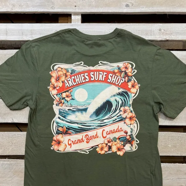 Archies Grand Bend Red Tropic Banner Short Sleeve Tee sold by Archie's Surf Shop