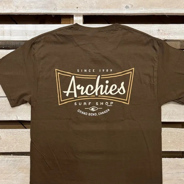 Archies Grand Bend Squeeze Logo Short Sleeve Tee sold by Archie's Surf Shop