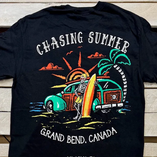 Grand Bend Souvenir Woody Wagon Sunset Short Sleeve Tee sold by Archie's Surf Shop