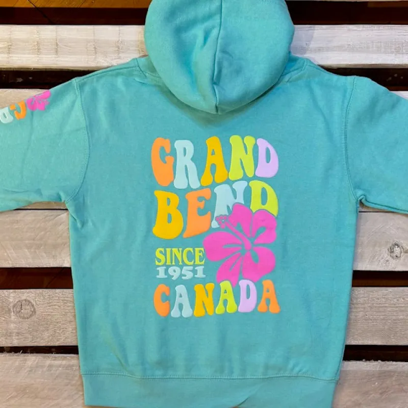 Grand Bend Youth Souvenir Bright Hibiscus Hoodie sold by Archie's Surf Shop