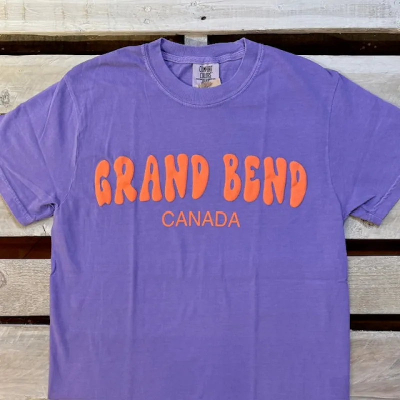 Grand Bend Souvenir Wavy Letter Puff Short Sleeve Tee sold by Archie's Surf Shop