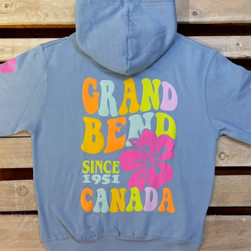 Grand Bend Souvenir Bright Hibiscus Hoodie sold by Archie's Surf Shop