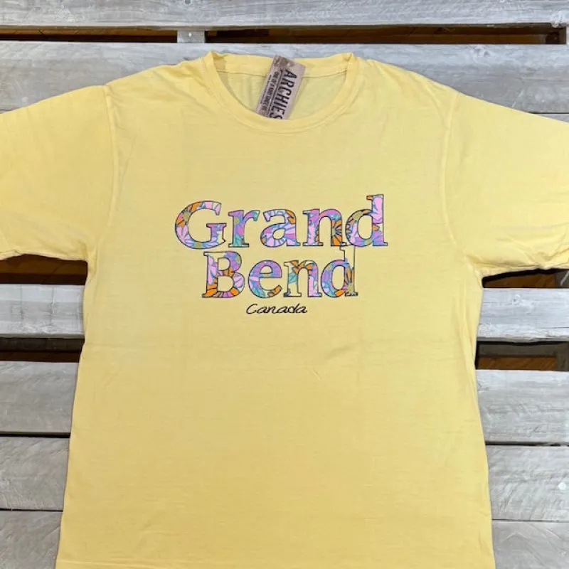 Grand Bend Souvenir Sensibly Floral Short Sleeve Tee sold by Archie's Surf Shop