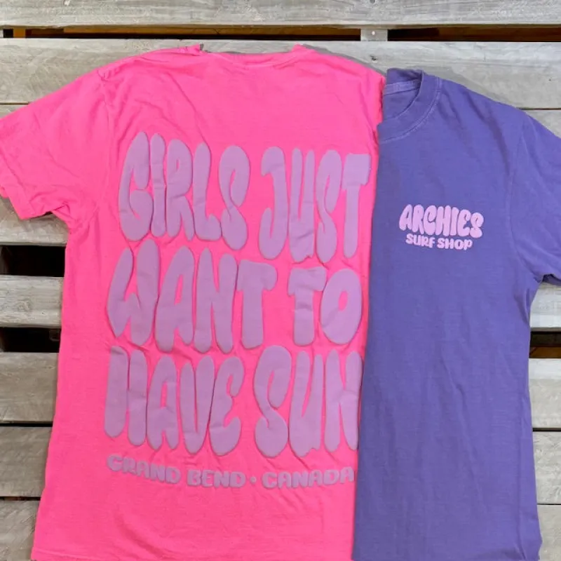 Archies Grand Bend Girls Just Want Sun Short Sleeve Tee sold by Archie's Surf Shop