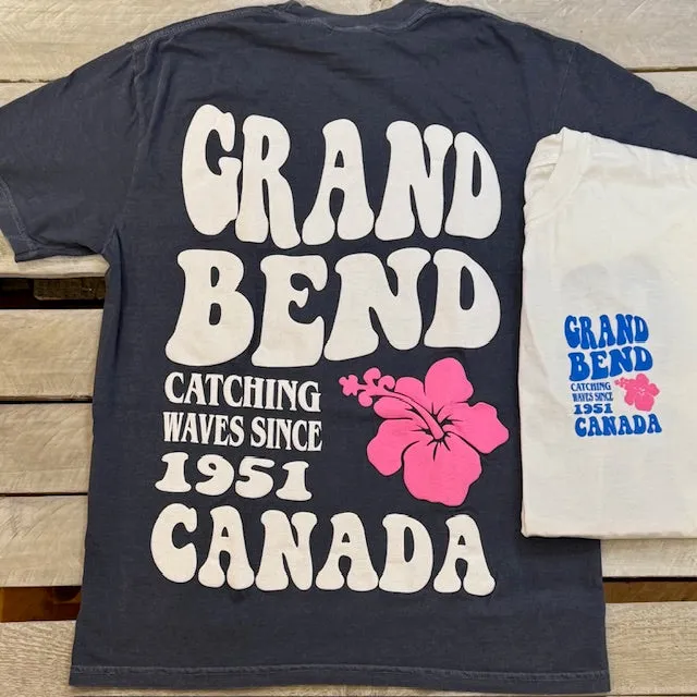 Grand Bend Souvenir Hibiscus Puff Short Sleeve Tee sold by Archie's Surf Shop