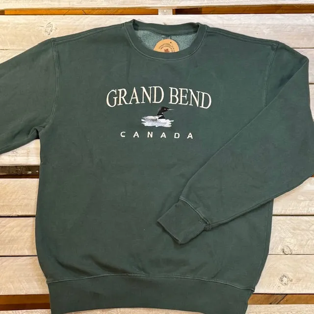 Grand Bend Souvenir Loon Embroidery Crew Neck Fleece sold by Archie's Surf Shop