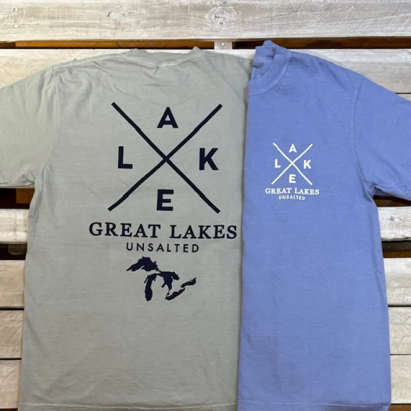 Great Lakes Lake X Short Sleeve Tee sold by Archie's Surf Shop