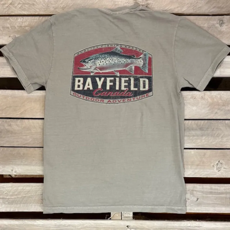 Bayfield Souvenir Trout Short Sleeve Tee sold by Archie's Surf Shop