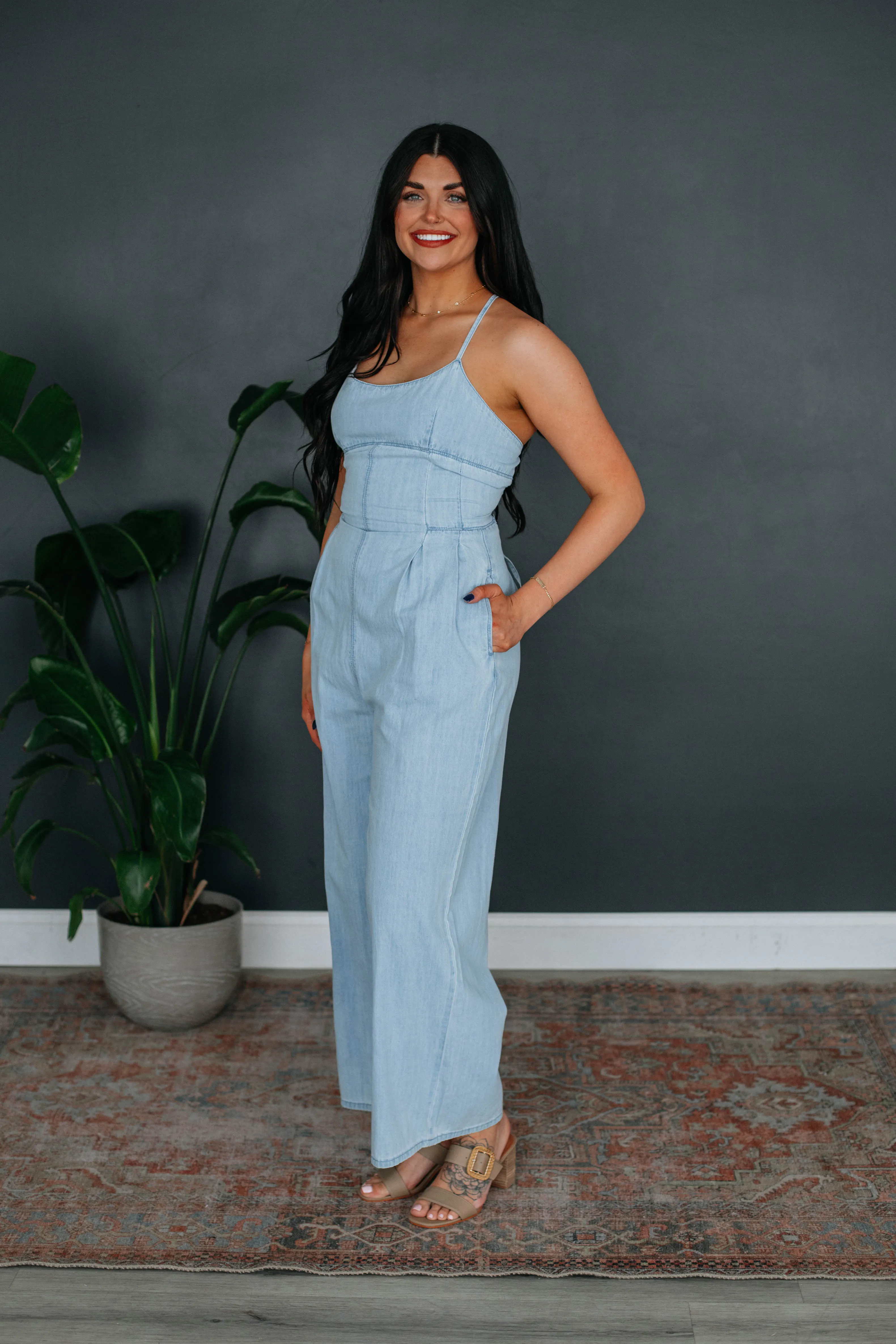Celena Denim Jumpsuit sold by Wild Oak Boutique product image thumbnail 4