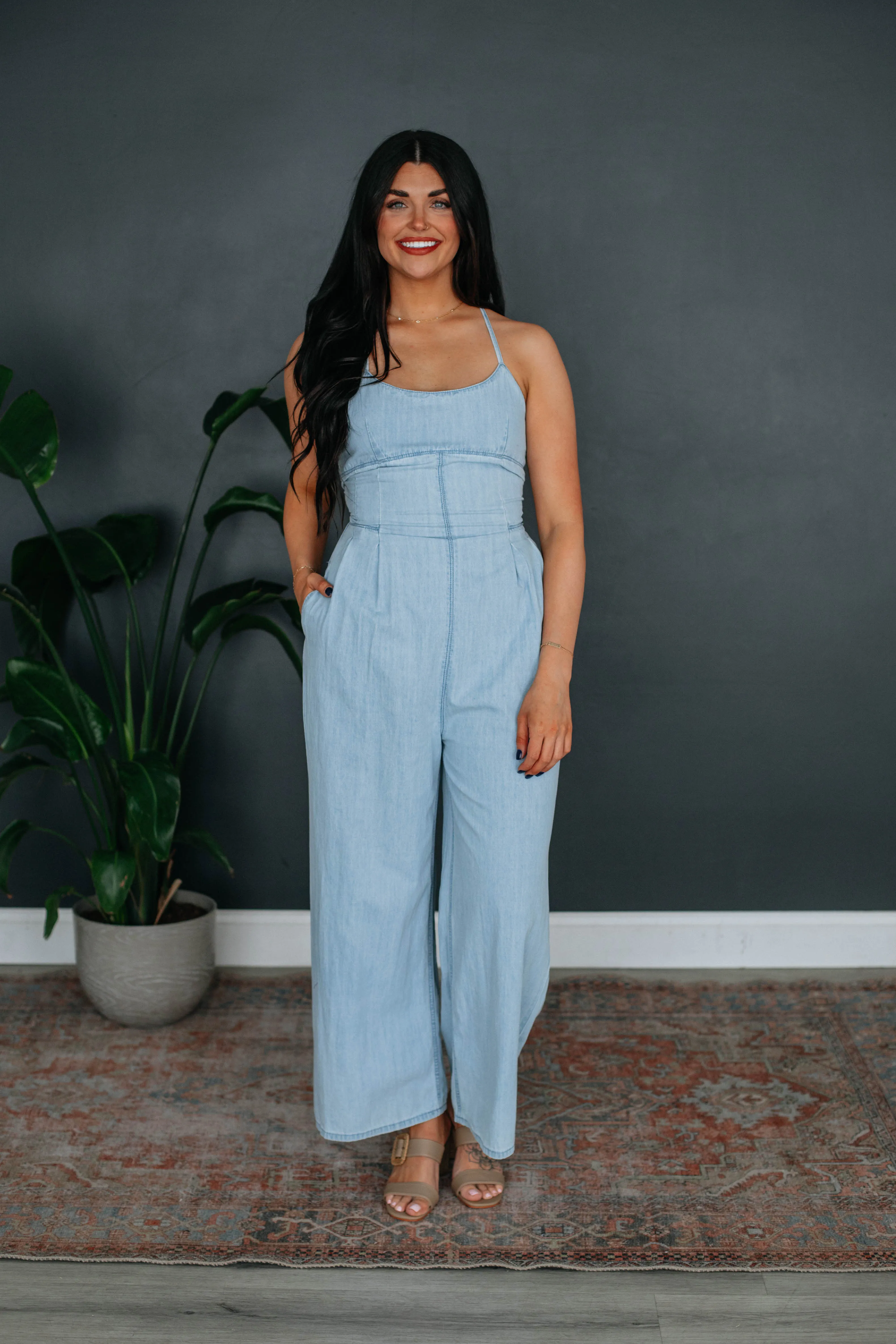 Celena Denim Jumpsuit sold by Wild Oak Boutique product image thumbnail 2
