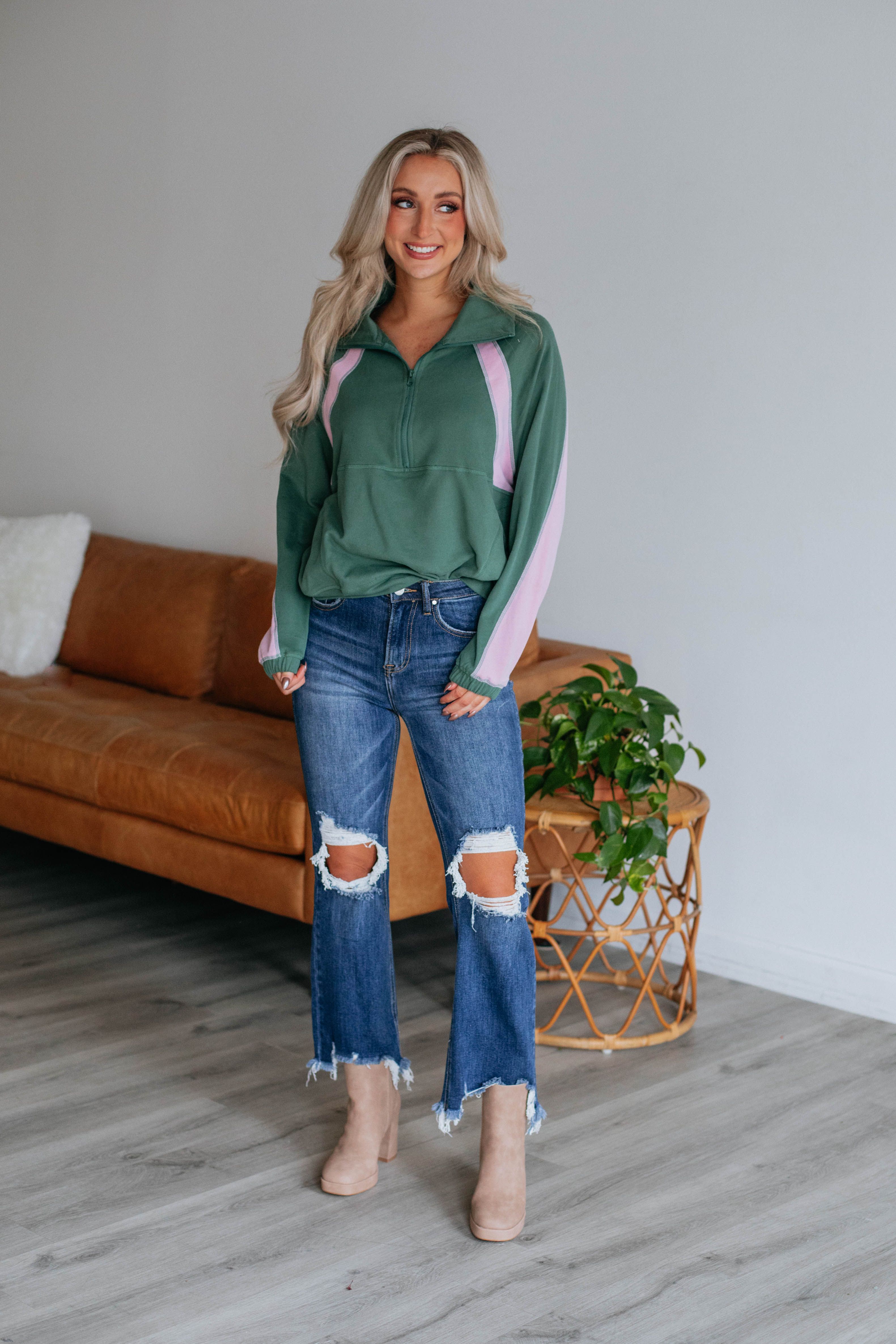 Indira Pullover - Dark Sage sold by Wild Oak Boutique product image thumbnail 2