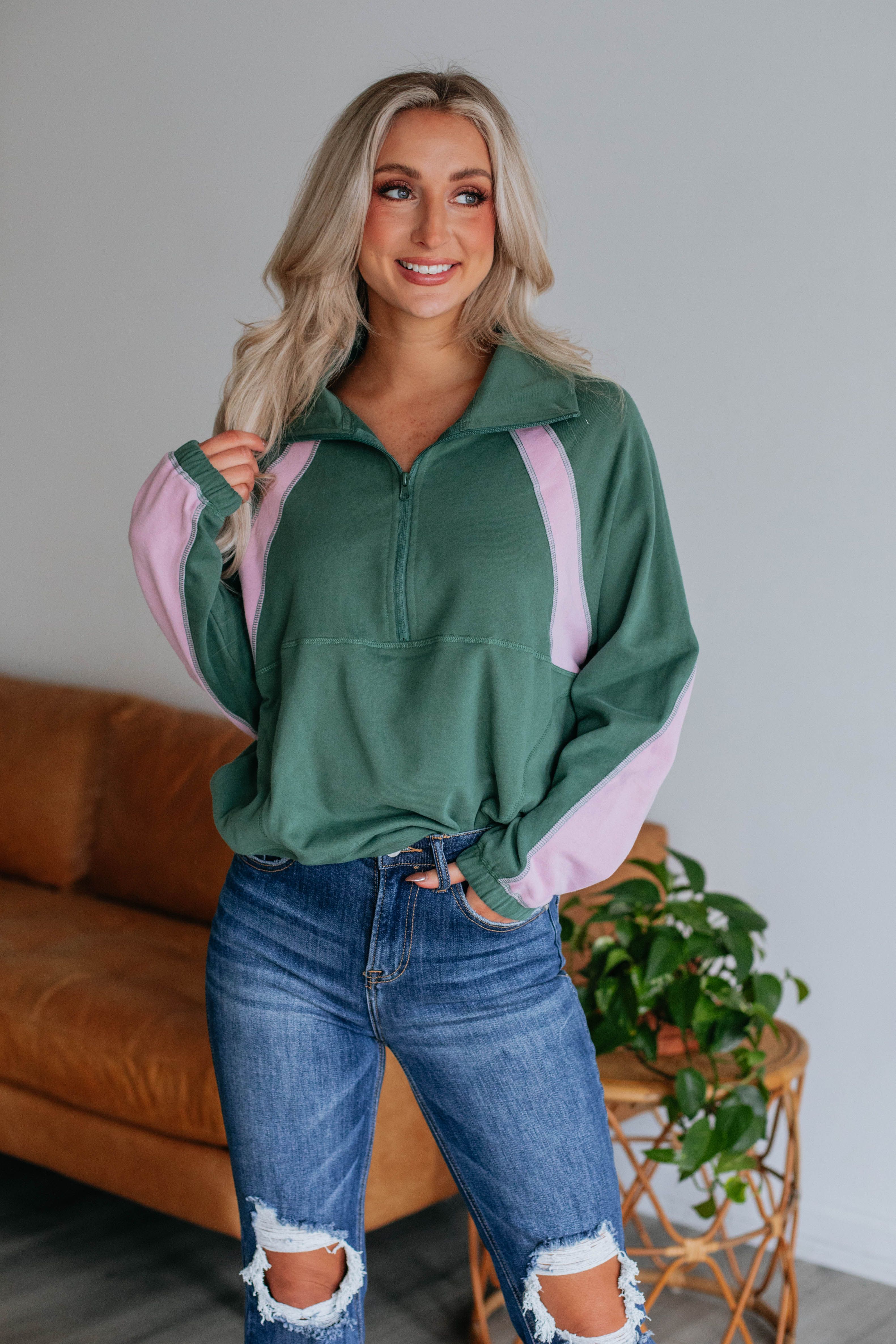 Indira Pullover - Dark Sage sold by Wild Oak Boutique