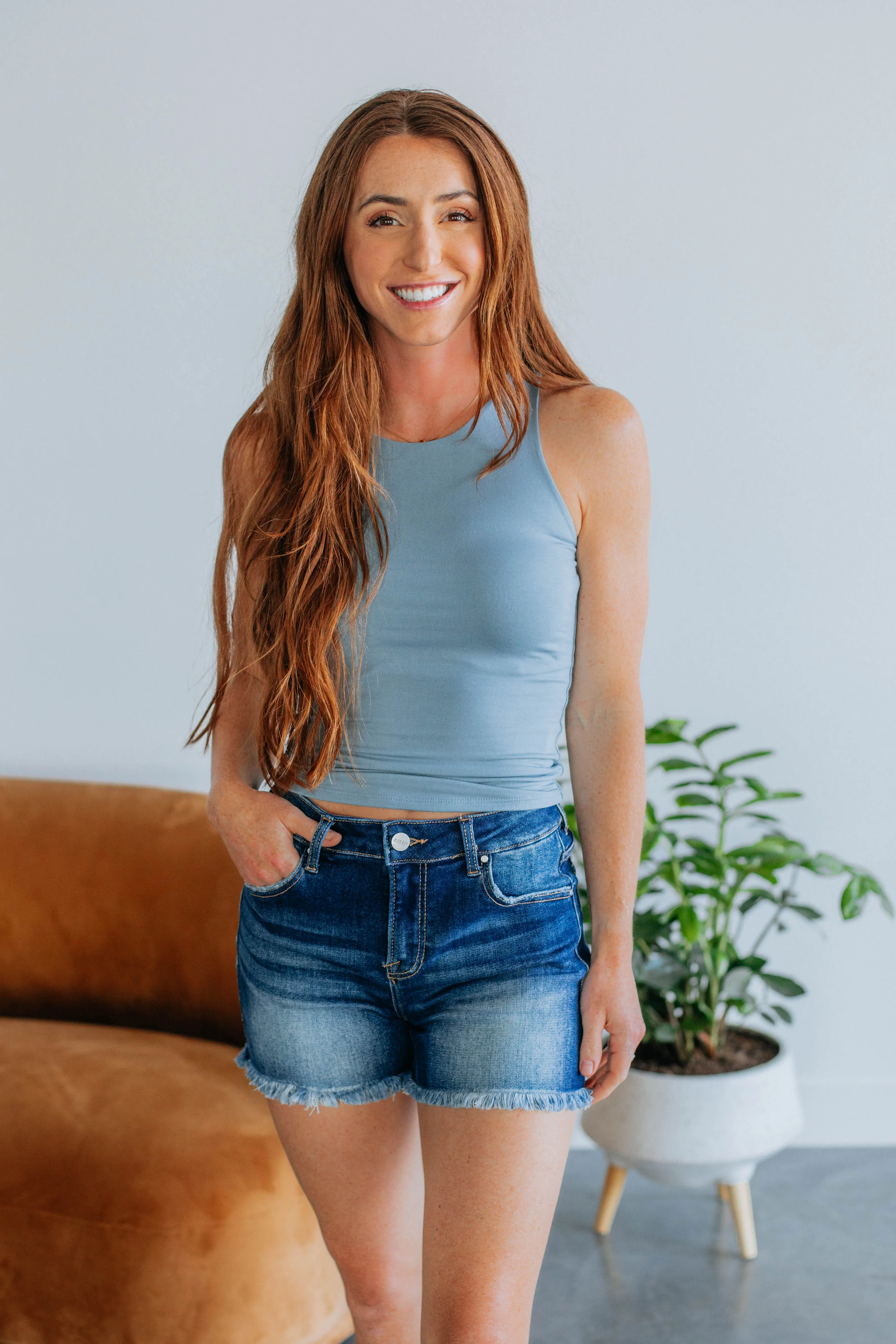 Demi Basic Tank - Vintage Blue sold by Wild Oak Boutique product image thumbnail 3
