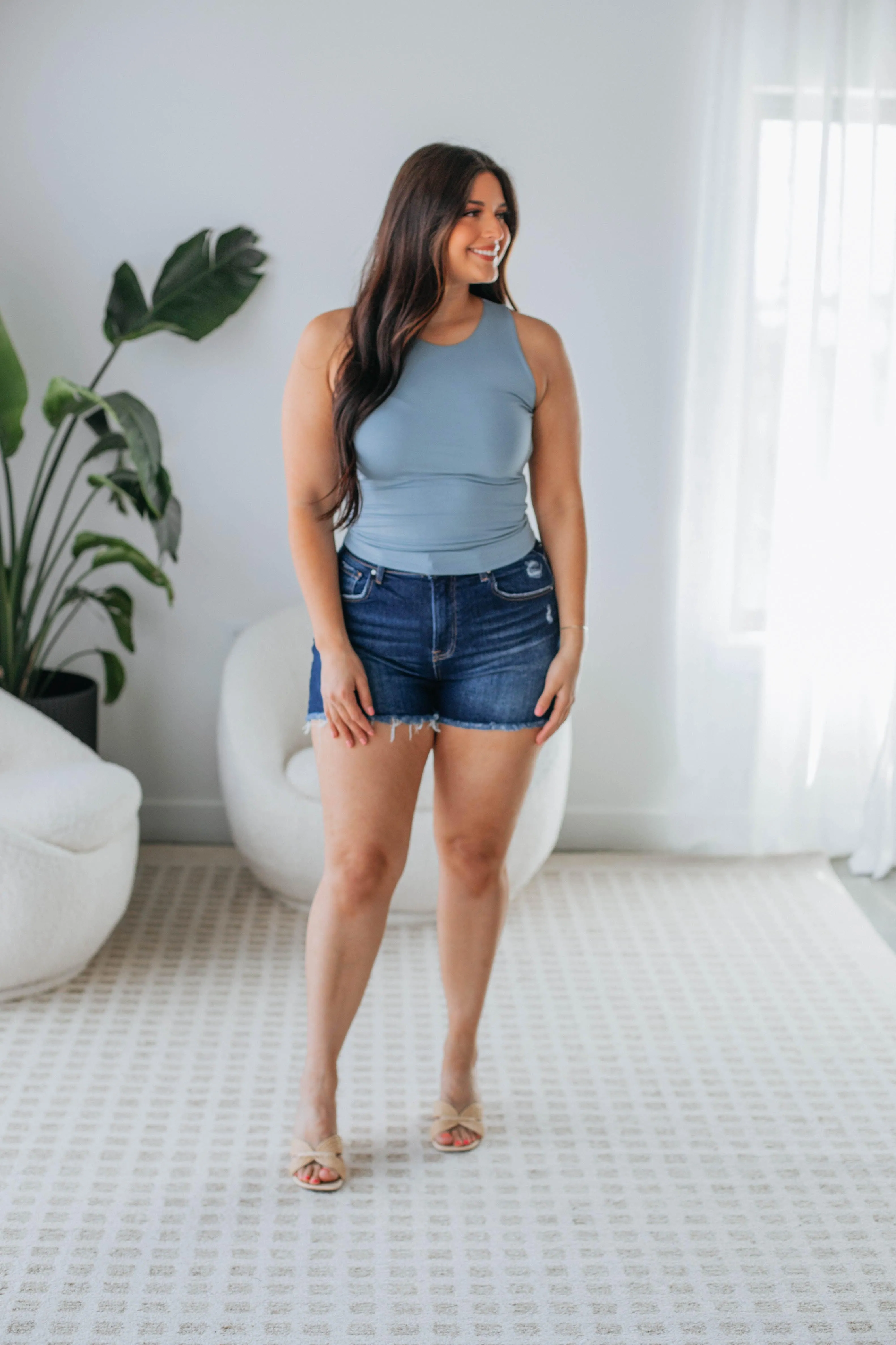 Demi Basic Tank - Vintage Blue sold by Wild Oak Boutique product image thumbnail 2