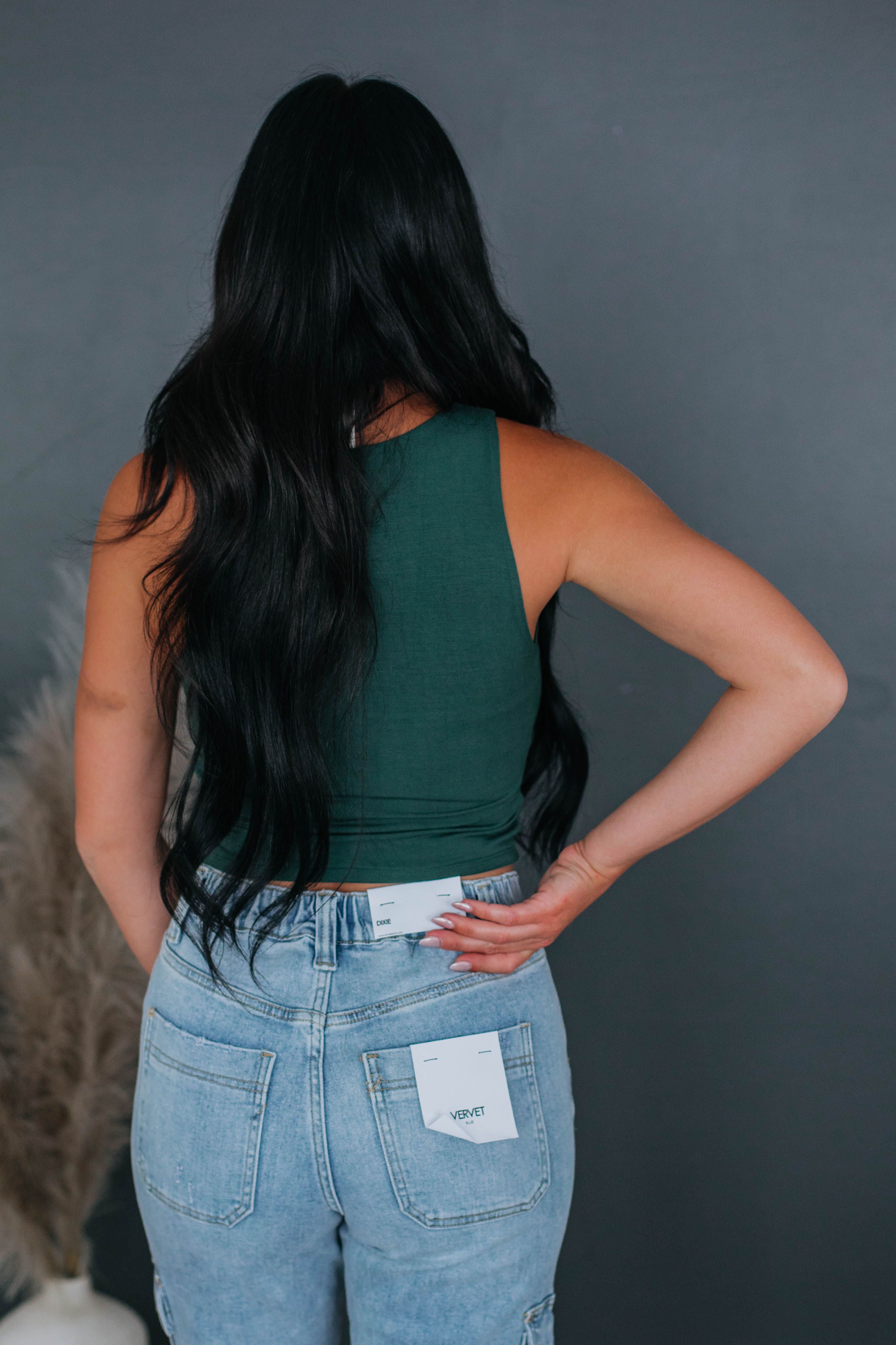 Angelina Basic Tank - Pine sold by Wild Oak Boutique product image thumbnail 4