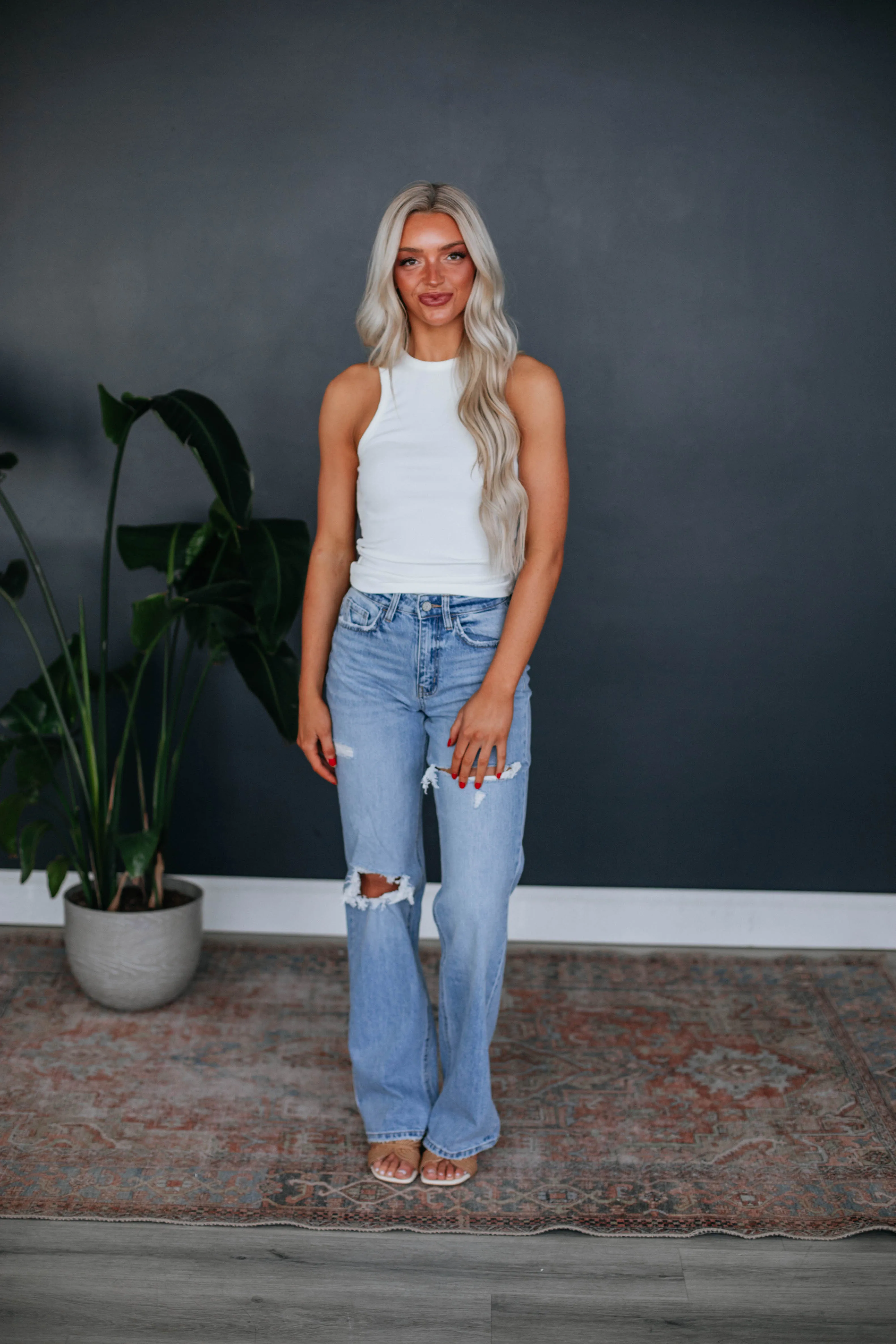 Lou Ribbed Tank - Ivory sold by Wild Oak Boutique product image thumbnail 3